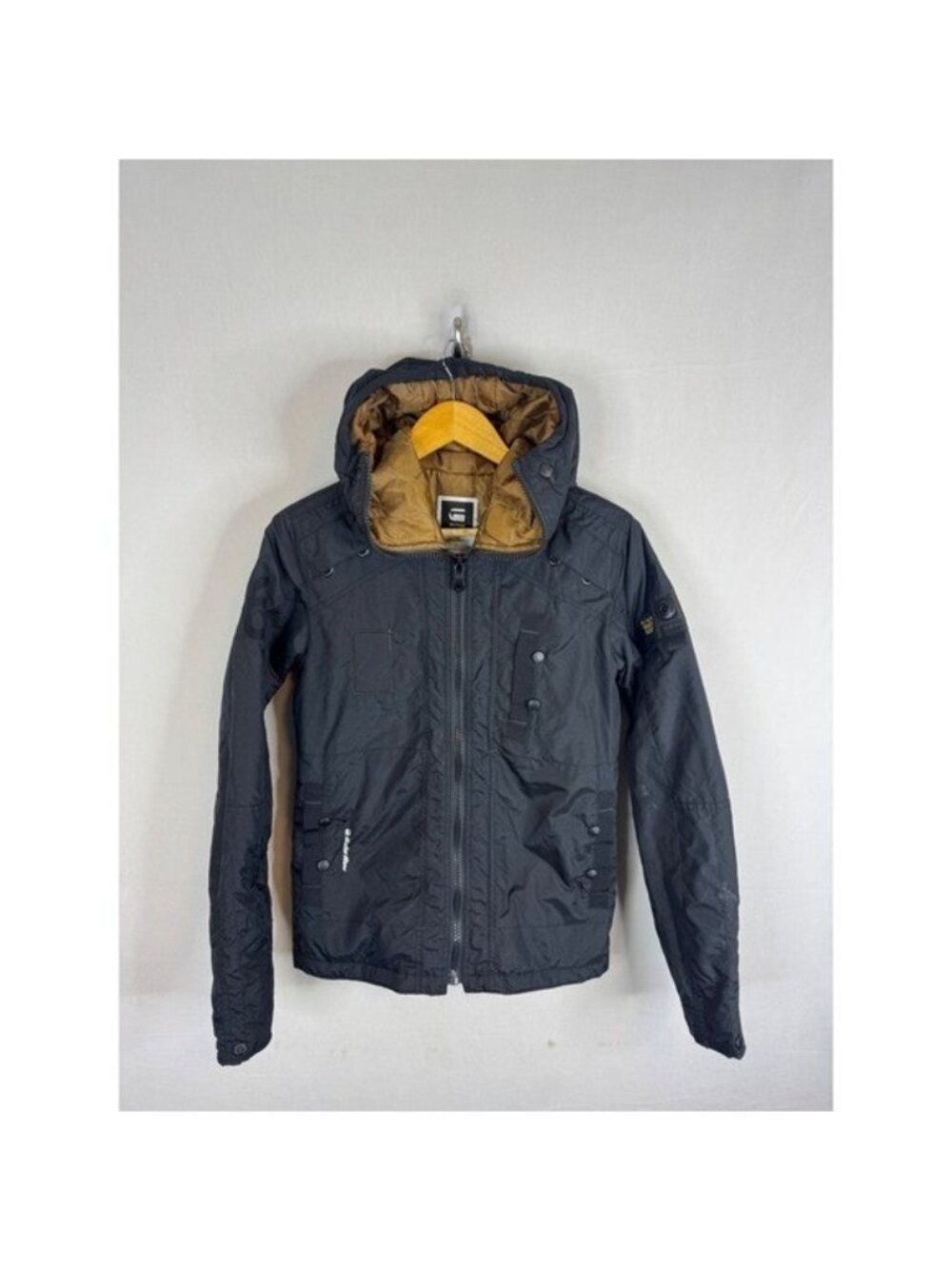 G-Star Raw Courier Recolite HDD Overshirt Black Hooded Jacket 83306 S